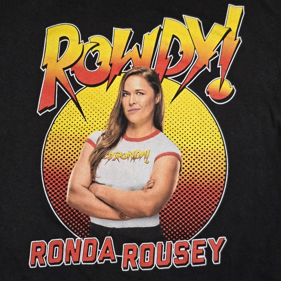 WWE 2018 Rowdy! Ronda Rousey Ripple Junction Black T-Shirt Tee Unisex Size M - Picture 1 of 6